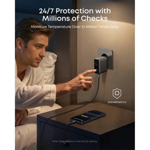 Зарядное устройство Anker 2xUSB-C PD100W + 1xUSB GaN w Display + cable USB-C dark gray (B121BGZ1) ANKER B121BGZ1 972269 - Фото 4 Зарядное устройство Anker 2xUSB-C PD100W + 1xUSB GaN w Display + cable USB-C dark gray (B121BGZ1) ANKER B121BGZ1 972269 - изображение 4