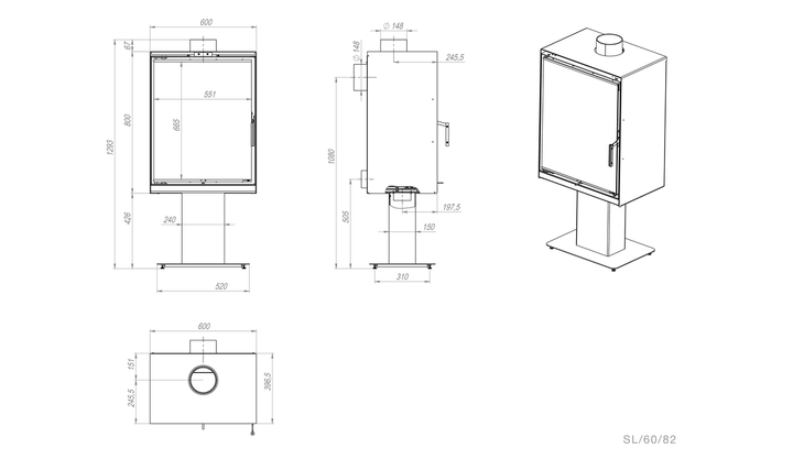 Печь камин SAVEN Lumi 60×82 ECO - изображение 7