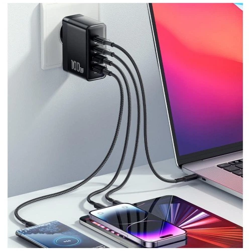 Зарядное устройство 2xUSB-C + 2xUSB 100W Essager (ECT2CA-QYB01-Z) Essager ECT2CA-QYB01-Z 972570 - Фото 6 Зарядное устройство 2xUSB-C + 2xUSB 100W Essager (ECT2CA-QYB01-Z) Essager ECT2CA-QYB01-Z 972570 - изображение 6