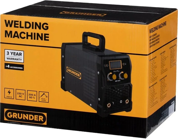 Зварювальний апарат Grunder MMA 7100 Вт (IGBT-200LI) - зображення 2