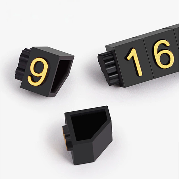 Набор пластиковых ценников Lesko SJX-HDY-XH-0-9 Black + Gold с цифрами 100 шт на витрину - Фото 4 Набор пластиковых ценников Lesko SJX-HDY-XH-0-9 Black + Gold с цифрами 100 шт на витрину - изображение 4