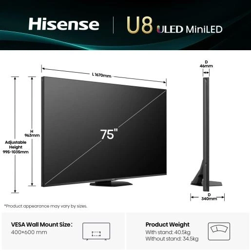 Телевізор Hisense 75U8Q - изображение 2