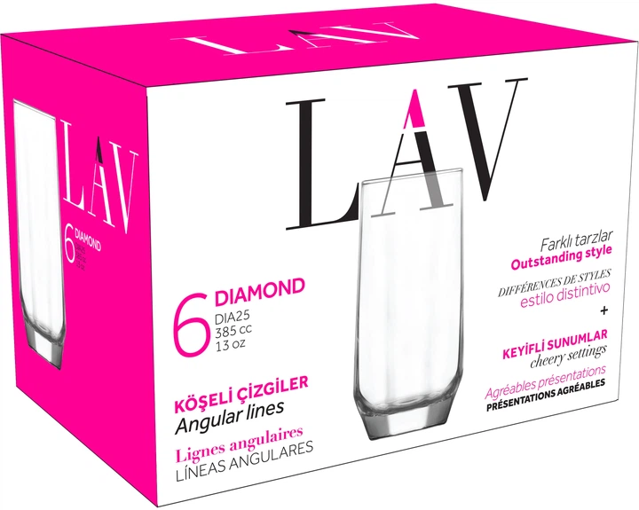 Zestaw szklanek Lav Diamond 6x385 ml (8692952000256) - obraz 2