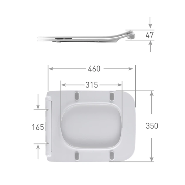Qtap сидіння для унітаза (Crow 640) 460x350x47 мм, White, з мікроліфтом, Slim Duroplast, Quick Release QTSC179W48700 QTAP QTSC179W48700 - изображение 2