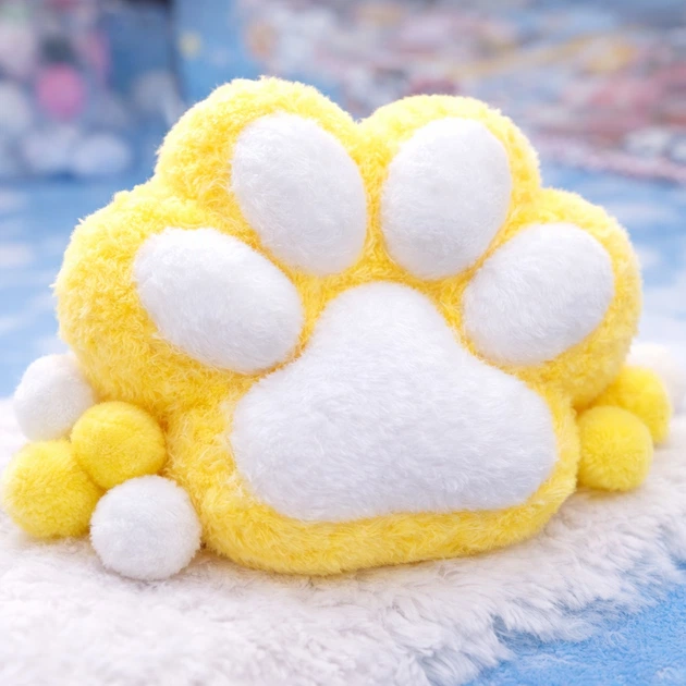 Пухнаста лапка сквіші антістрес LOW Squish Cat Paw Fluffy 9 Yellow - зображення 2