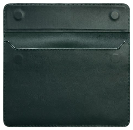 Шкіряний чохол-конверт на магнітах для MacBook 13 дюймів, зелений, натуральна шкіра Краст, ручна робота, 33,5×23,5 см 58651 - зображення 3