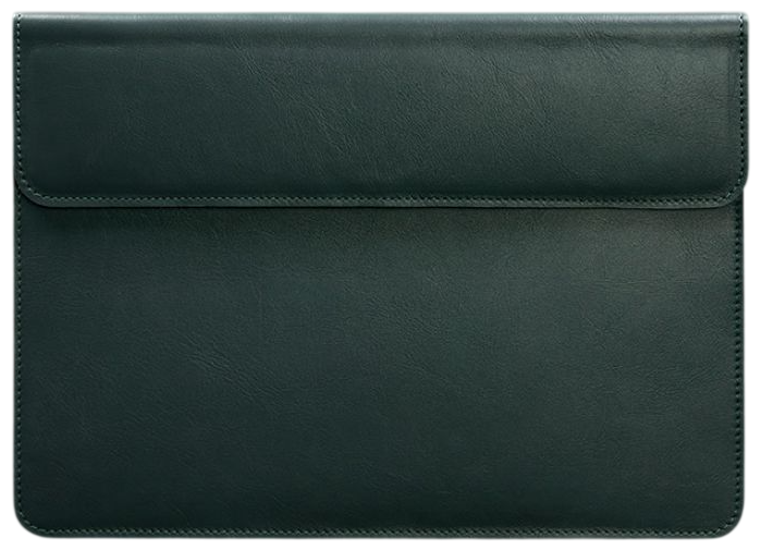 Шкіряний чохол-конверт на магнітах для MacBook 13 дюймів, зелений, натуральна шкіра Краст, ручна робота, 33,5×23,5 см 58651 - зображення 4