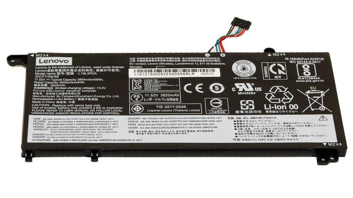 Батарея для ноутбука LENOVO ThinkBook 14 G2 15 G2 14 G3 15 G3 14 G4 15 G4 / 11.52V 3904mAh (45Wh) BLACK ORIG (L19L3PDA) (BAT-LEN-078) - изображение 2