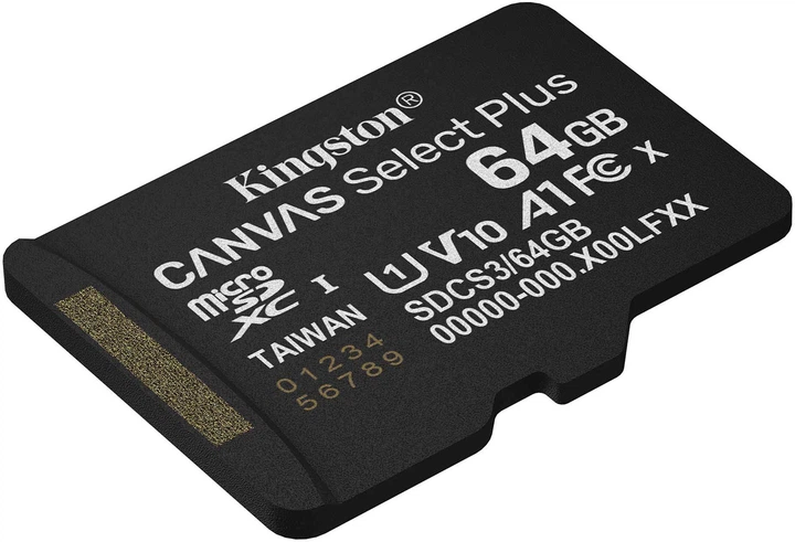 Memory card microSDXC 64Gb Kingston Canvas Select Plus Gen3 A1 C10, Retail - Фото 2 Memory card microSDXC 64Gb Kingston Canvas Select Plus Gen3 A1 C10, Retail - изображение 2