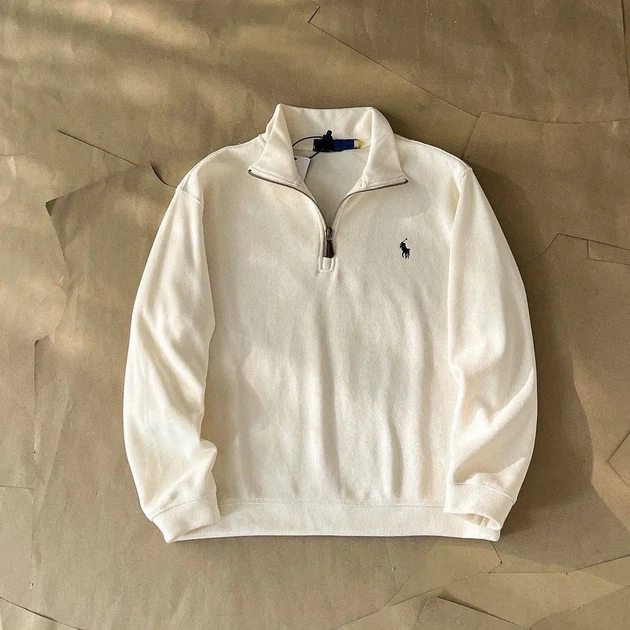 Кофта Polo Ralph Lauren 1/3 zip (полузамок) размер L белый цвет - Фото 2 Кофта Polo Ralph Lauren 1/3 zip (полузамок) размер L белый цвет - изображение 2