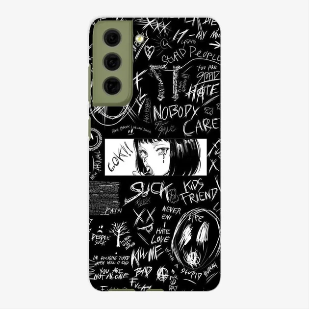 Чохол для Galaxy S21 FE 5G G990 Samsung Чорно-білі написи з силікону, TPU, пластик - Фото 1 Чохол для Galaxy S21 FE 5G G990 Samsung Чорно-білі написи з силікону, TPU, пластик - зображення 1
