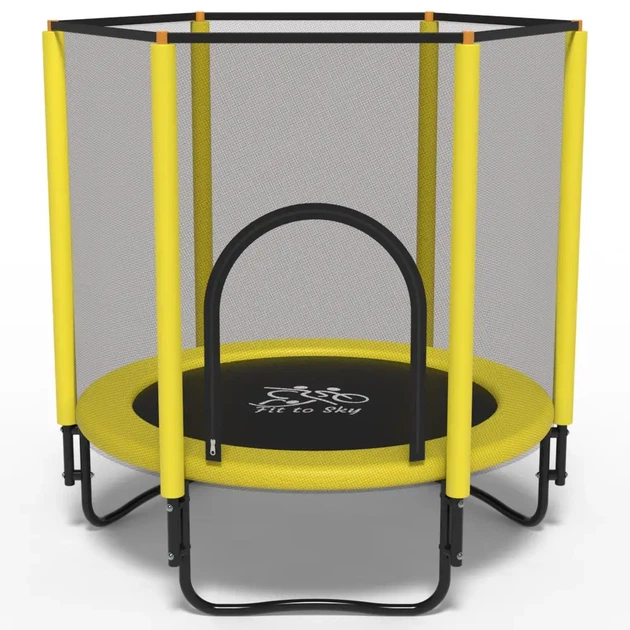 Батут FitToSky 152 см Black-Yellow с сеткой (без лестницы) желтый - Фото 1 Батут FitToSky 152 см Black-Yellow с сеткой (без лестницы) желтый - изображение 1