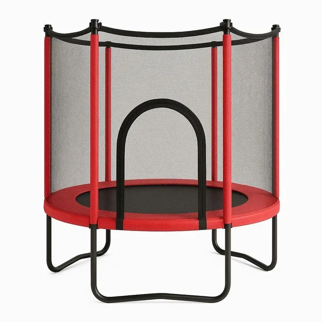 Батут FitToSky 152 см Black-Red с сеткой (без лестницы) красный - Фото 1 Батут FitToSky 152 см Black-Red с сеткой (без лестницы) красный - изображение 1
