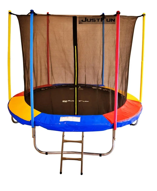Батут Just Fun 305 см Multicolor с внутренней сеткой и лестницей (разноцветный) - изображение 3