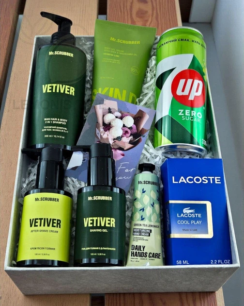 Подарочный набор косметики No Brand в стиле Lacoste Cool Play 7 в 1 - Фото 1 Подарочный набор косметики No Brand в стиле Lacoste Cool Play 7 в 1 - изображение 1