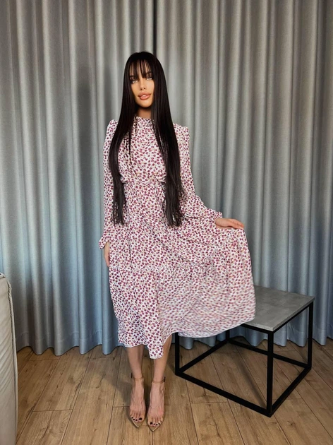 Женское платье свободного кроя бело-красное 48-50 р5041.М486 - изображение 6
