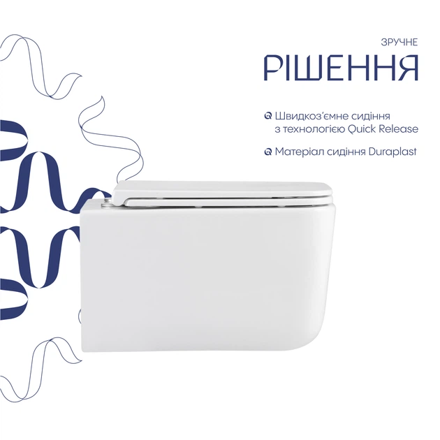 Комплект: Qtap Gemini Ultra Quiet унитаз подвесной QT2533076EUQW + Nest комплект инсталляции 4в1 (Клавиша линейная White) QT0133M425 + QT0111M08V1384W - изображение 4