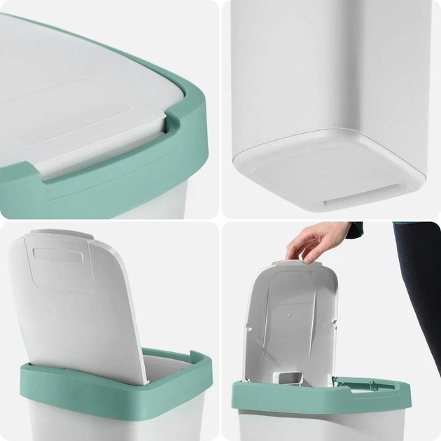 Kosz na śmieci Kadax Pesmes 25 l Jasno zielony-biały K9702 (5903699492765) - obraz 7