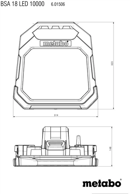 Аккумуляторный прожектор Metabo BSA 18 LED 10000 18 V в картонной коробке (601506850) - изображение 5