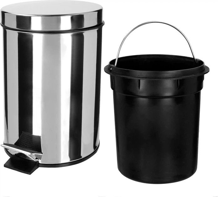 Kosz na śmieci Kadax stalowy otwierany na pedał 5 L 93104 (5902730380177) - obraz 3