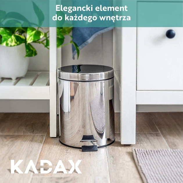 Kosz na śmieci Kadax stalowy otwierany na pedał 5 L 93104 (5902730380177) - obraz 7