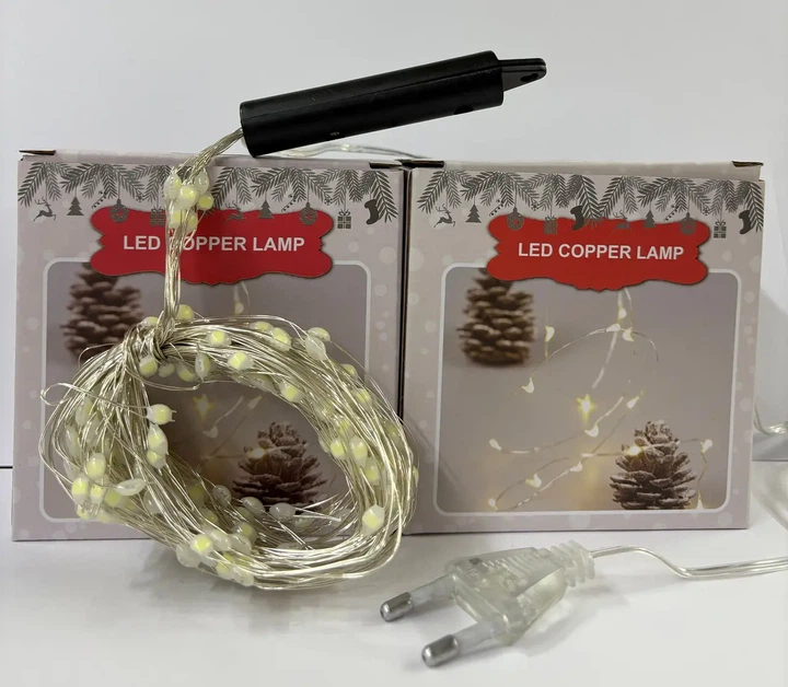 Гірлянда мідний дріт 2,0м 200LED біле світло 10 ниток Конський хвіст COPPER-WIRE-200W-2 для внутрішнього декору - зображення 5