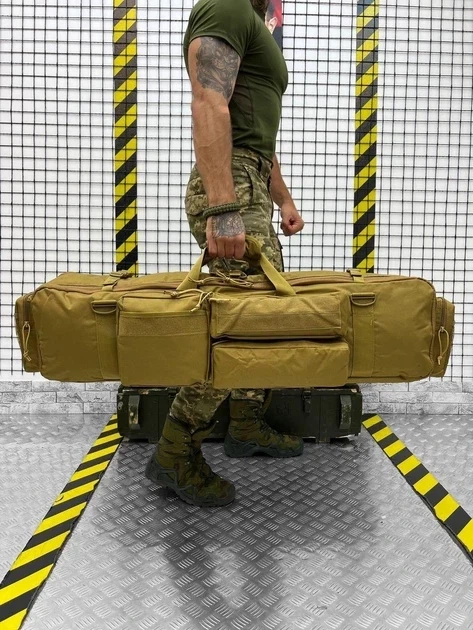 Сумка чохол для зброї M249 100 см рюкзак збройовий койот пісочний - зображення 6