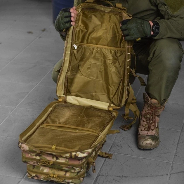 Рюкзак ZE002 тактический военный 50л мультикам - изображение 3
