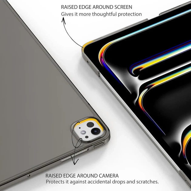 Чехол EasyAcc для iPad Pro 13 M4 (2024) ультратонкий полупрозрачный матовый защитный чехол с задней крышкой черный - изображение 6