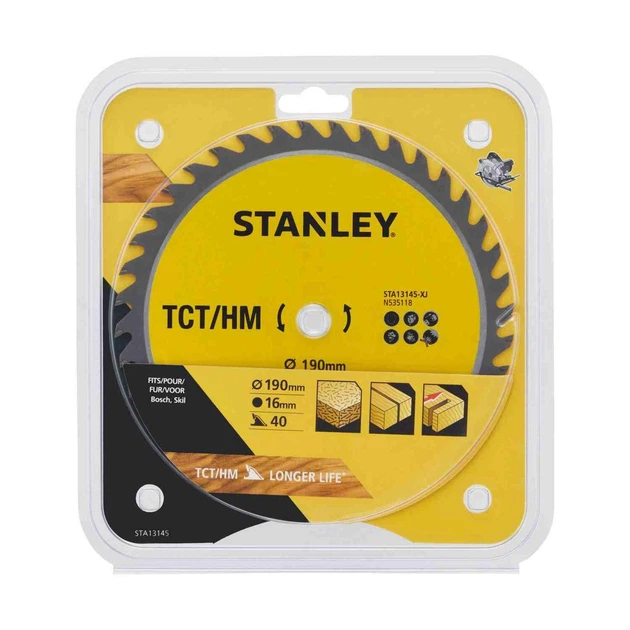 Диск пильный TCT/HM STANLEY STA13145 - Фото 2 Диск пильный TCT/HM STANLEY STA13145 - изображение 2