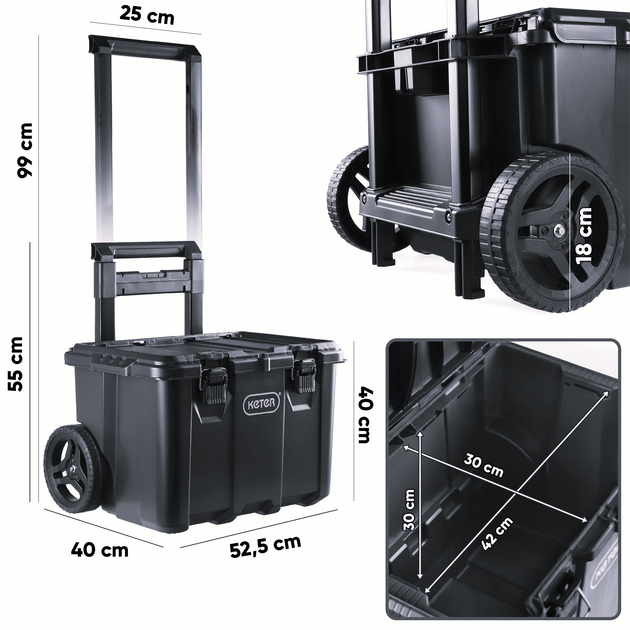 Набір модульних ящиків Keter Stack 'N' Roll на колесах 150 л (7290106934221) - зображення 7