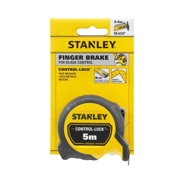 Рулетка вимірювальна STANLEY "CONTROL-LOCK", 5мх25мм, в обгумованому корпусі з підвійною шкалою. (STHT37231-0) - Фото 5 Рулетка вимірювальна STANLEY "CONTROL-LOCK", 5мх25мм, в обгумованому корпусі з підвійною шкалою. (STHT37231-0) - зображення 5