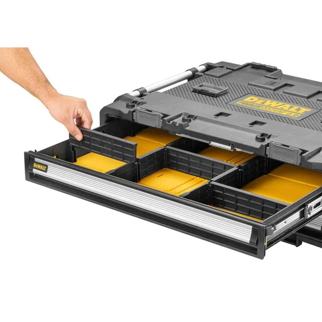 Універсальний ящик TOUGHSYSTEM 2.0 DXL на 2 скриньки DeWALT DWST08520-1 - Фото 5 Універсальний ящик TOUGHSYSTEM 2.0 DXL на 2 скриньки DeWALT DWST08520-1 - зображення 5