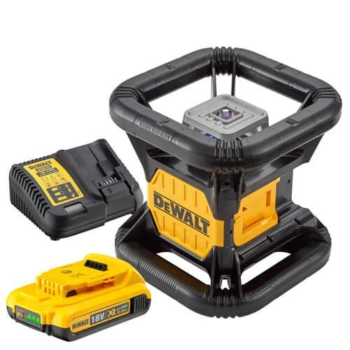 Рівень лазерний ротаційний DeWALT, 18В XR Li-Ion, зелений промінь, вага 4.5 кг, 1 аккумулятор 2 Аг, ЗП, валіза (DCE079D1G) - зображення 2