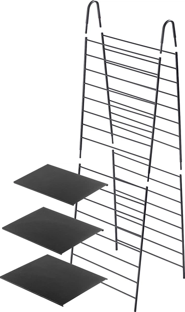 Drabinka ogrodowa na kwiaty Kadax Ruste 60 x 172 cm Czarna K8921 (5903699482711) - obraz 2
