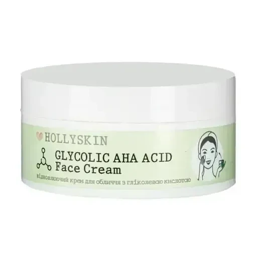 Восстанавливающий крем для лица с гликолевой кислотой HOLLYSKIN Glycolic AHA Acid Face Cream, 50 ml - изображение 2
