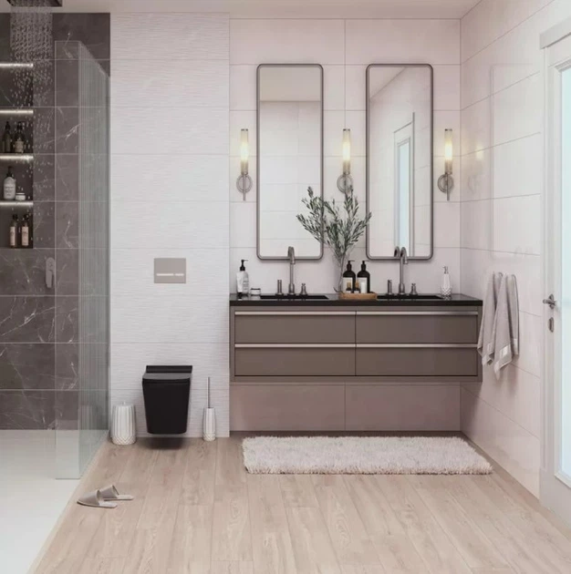 Плитка Ceramica Deseo Etania Silver Decor Waves 30х90см - изображение 2