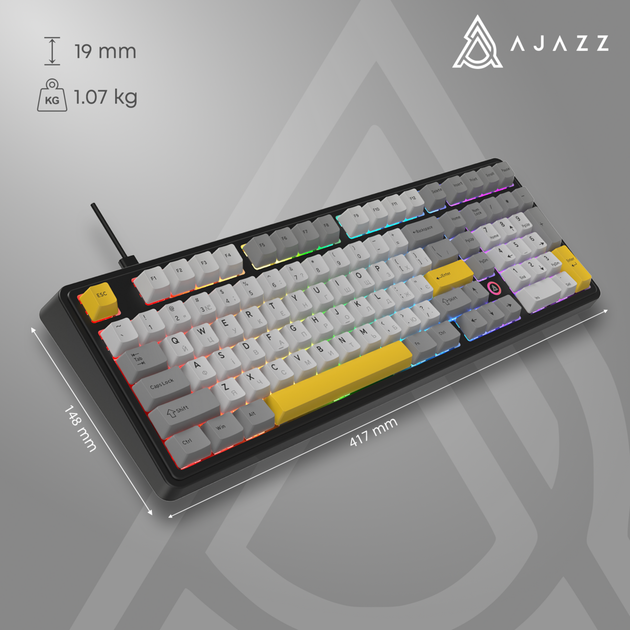 Клавіатура AJAZZ AK980 Magnetic Switch Black/Grey/Yellow (AK980-MAX-M-BGY) - зображення 14