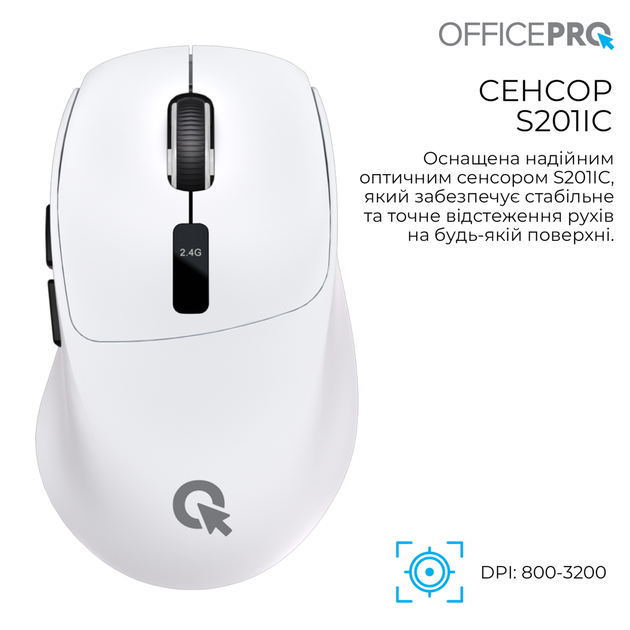 Компьютерная мышь OfficePro M398W Bluetooth/Wireless White - изображение 5