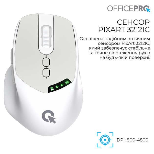 Компьютерная мышь OFFICEPRO M520W White - изображение 5