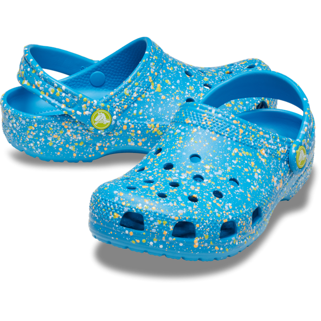 Дитячі крокси для дівчинки Crocs Kids Classic Splatter Paint Clog Marina/Multi (38-39, блакитні) - Фото 1 Дитячі крокси для дівчинки Crocs Kids Classic Splatter Paint Clog Marina/Multi (38-39, блакитні) - зображення 1