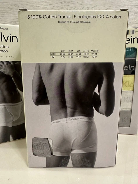 Мужские трусы боксеры Calvin Klein набор 5 штук мульти цвета размер L - изображение 7