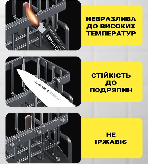 Органайзер з нержавіючої сталі для кухонного миття JNZ 10*9*23 см на раковину, піддон зі зливом - зображення 8