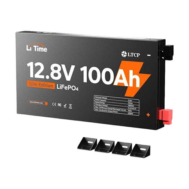 Аккумулятор Li Time LiFePO4 12.8V 100Ah Slim Edition (12V100-100-SLIM-LTCP-4-SE100) - Фото 1 Аккумулятор Li Time LiFePO4 12.8V 100Ah Slim Edition (12V100-100-SLIM-LTCP-4-SE100) - изображение 1