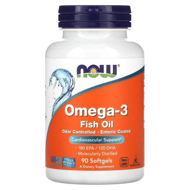 Риб’ячий жир з омега-3 NOW Foods (Omega-3) 1000 мг 90 капсул без запаху вкритих кишковорозчинною оболонкою (NOW-01656) - Фото 1 Риб’ячий жир з омега-3 NOW Foods (Omega-3) 1000 мг 90 капсул без запаху вкритих кишковорозчинною оболонкою (NOW-01656) - изображение 1