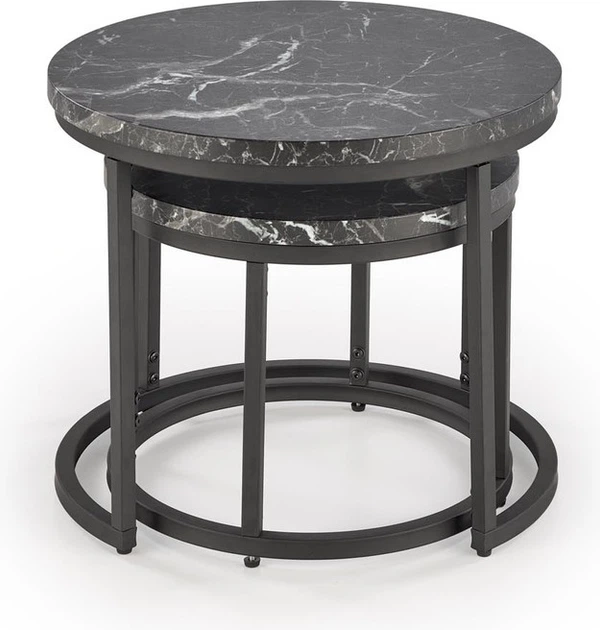 Набір столиків Halmar Oreo Чорний мармур 2 шт (5905248129641) - зображення 2