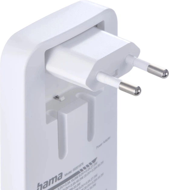 Ładowarka sieciowa Hama 2 x USB Type-C + 1 x USB Type-A GaN 65 W White (4047443532329) - obraz 6