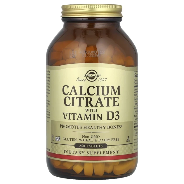 Цитрат кальцію з витамином D3 Solgar (Calcium Citrate with Vitamin D3) 240 таблеток (SOL-00432) - Фото 1 Цитрат кальцію з витамином D3 Solgar (Calcium Citrate with Vitamin D3) 240 таблеток (SOL-00432) - зображення 1