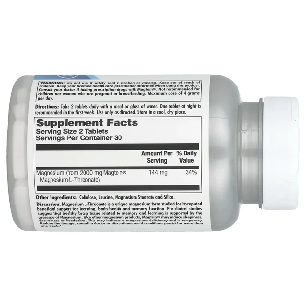 Магній L-треонат для мозку KAL (Think Magnesium L-Threonate) 2000 мг 60 таблеток (CAL-27193) - изображение 2