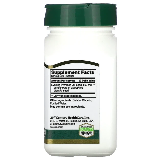 Олія вечірньої примули 21st Century (Evening Primrose Oil) 500 мг 60 капсул (CEN-21828) - изображение 2